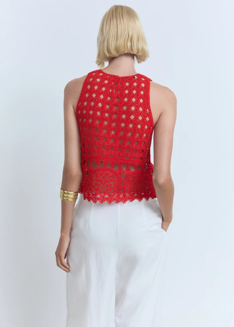 Crochet knitted top