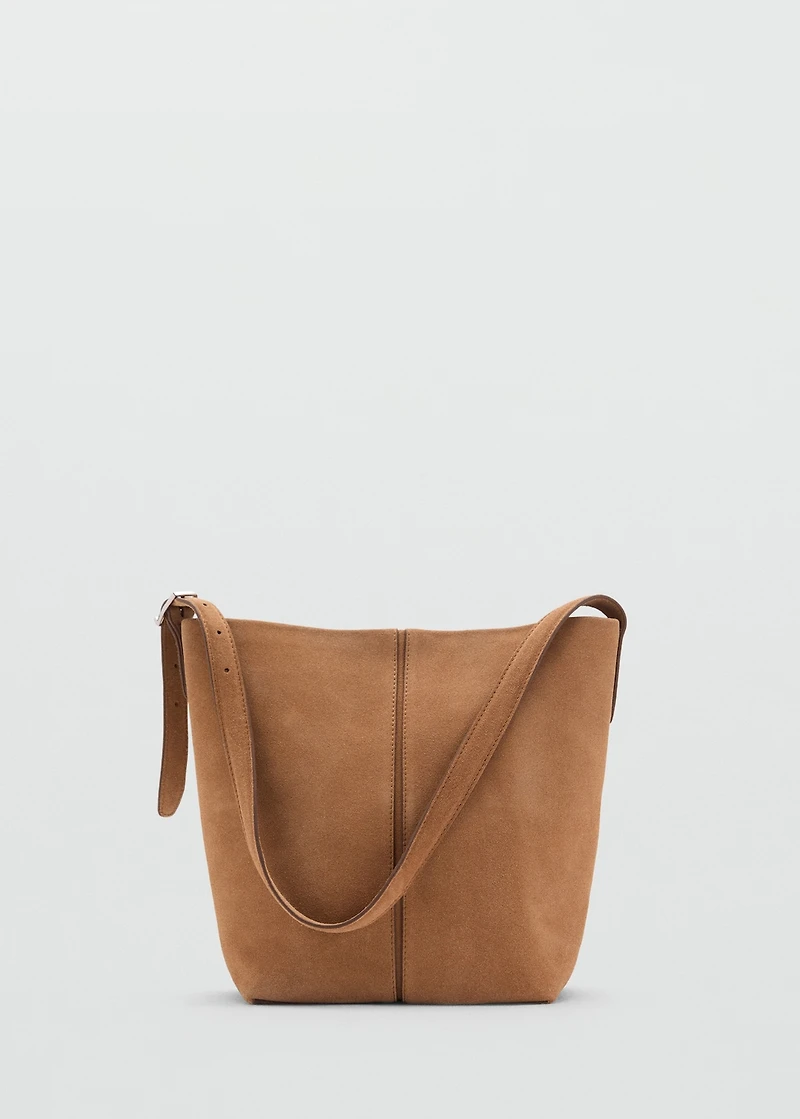 Leather bucket bag