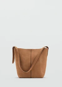 Leather bucket bag