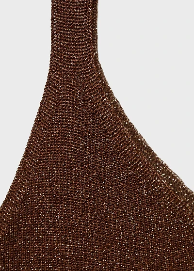 Lurex knitted V-neck top