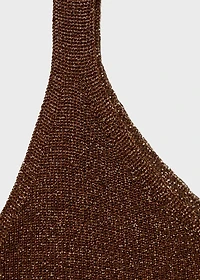 Lurex knitted V-neck top