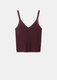 Lurex knitted V-neck top