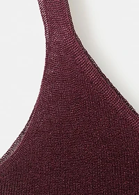 Lurex knitted V-neck top