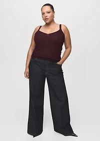 Lurex knitted V-neck top