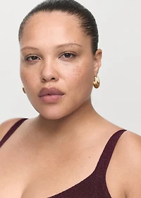 Lurex knitted V-neck top