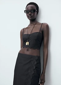 Embroidered cotton skirt