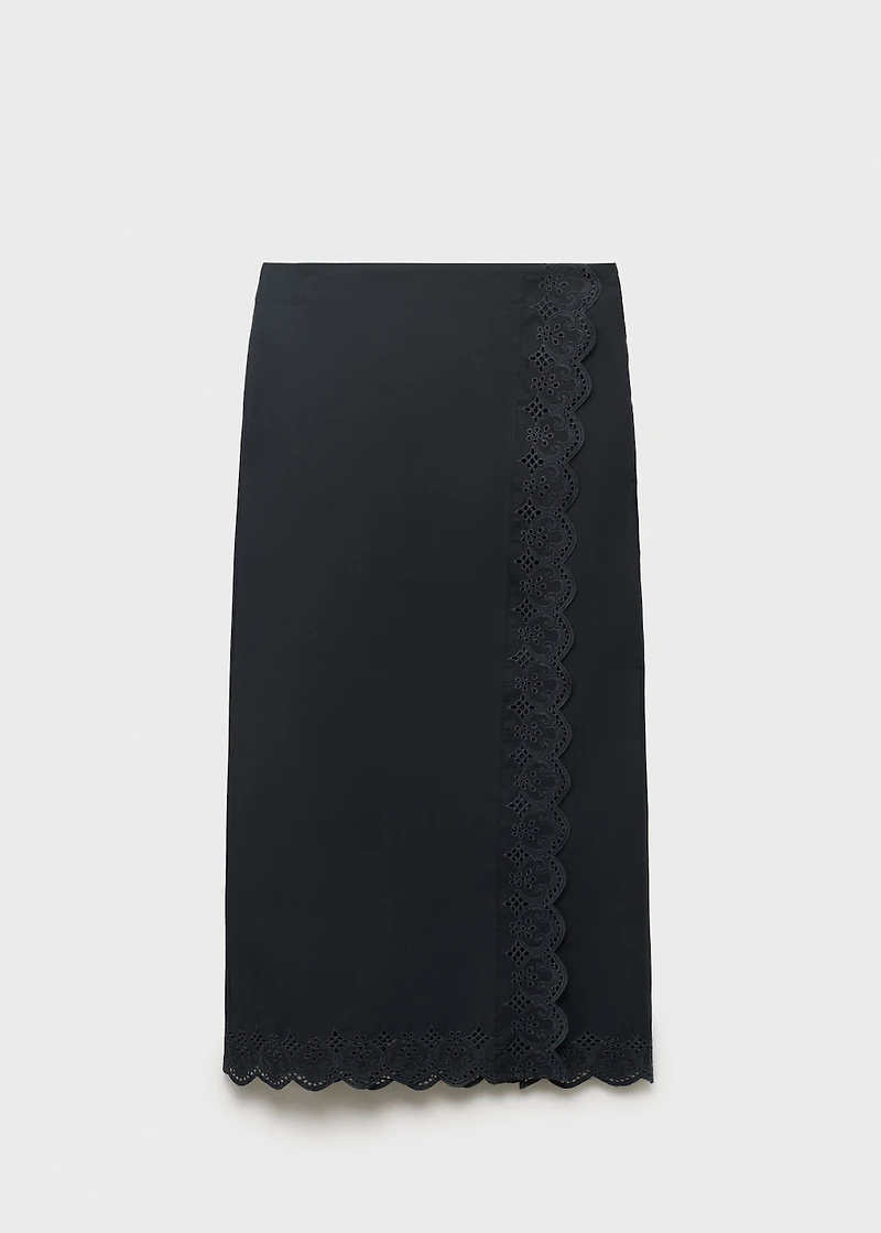 Embroidered cotton skirt