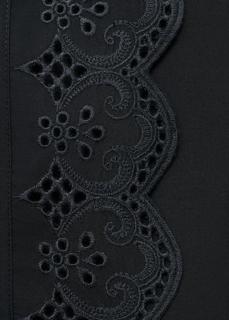 Embroidered cotton skirt