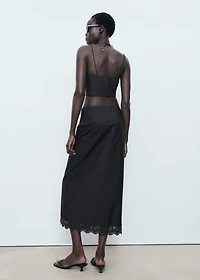 Embroidered cotton skirt