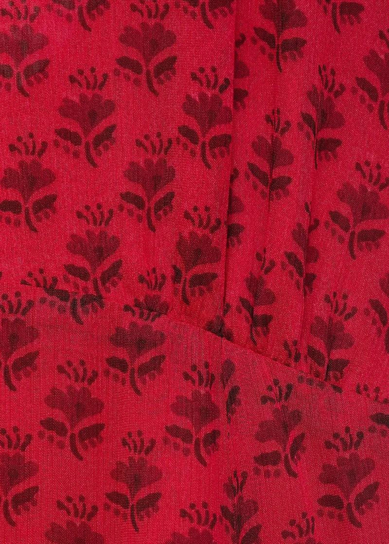 Floral-print chiffon dress