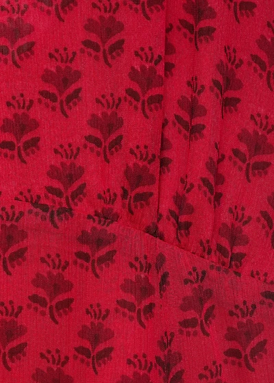 Floral-print chiffon dress