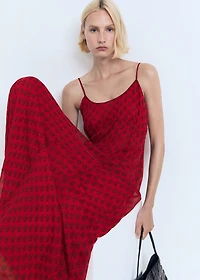 Floral-print chiffon dress