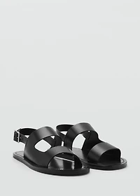 Leather sandals with straps