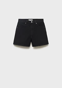 High-waisted straight-fit denim shorts