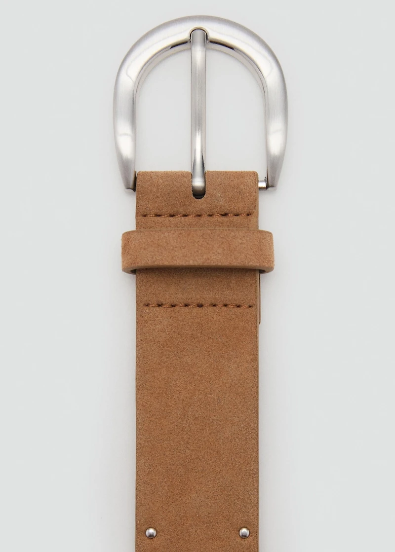 Suede belt with studs