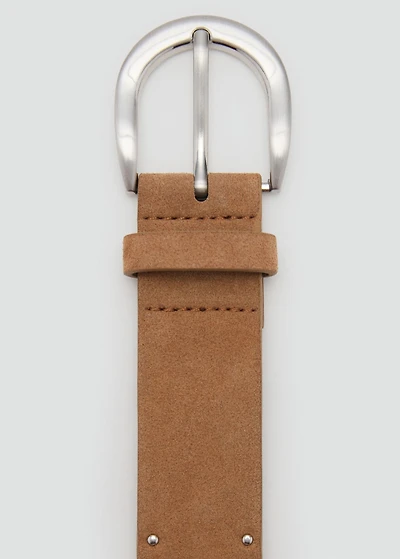 Suede belt with studs