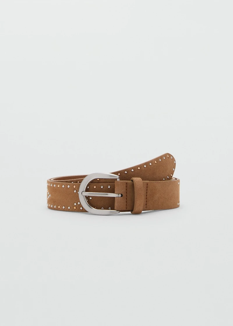Suede belt with studs