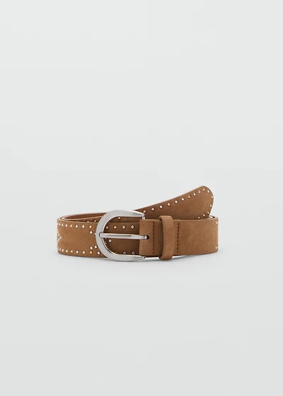 Suede belt with studs