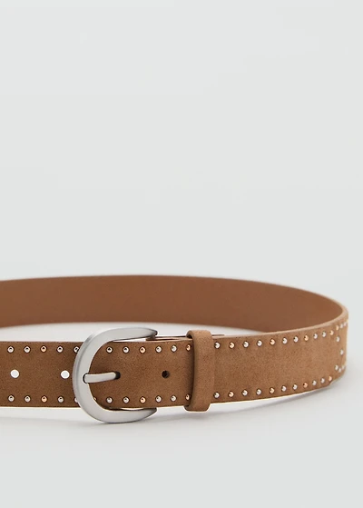Suede belt with studs
