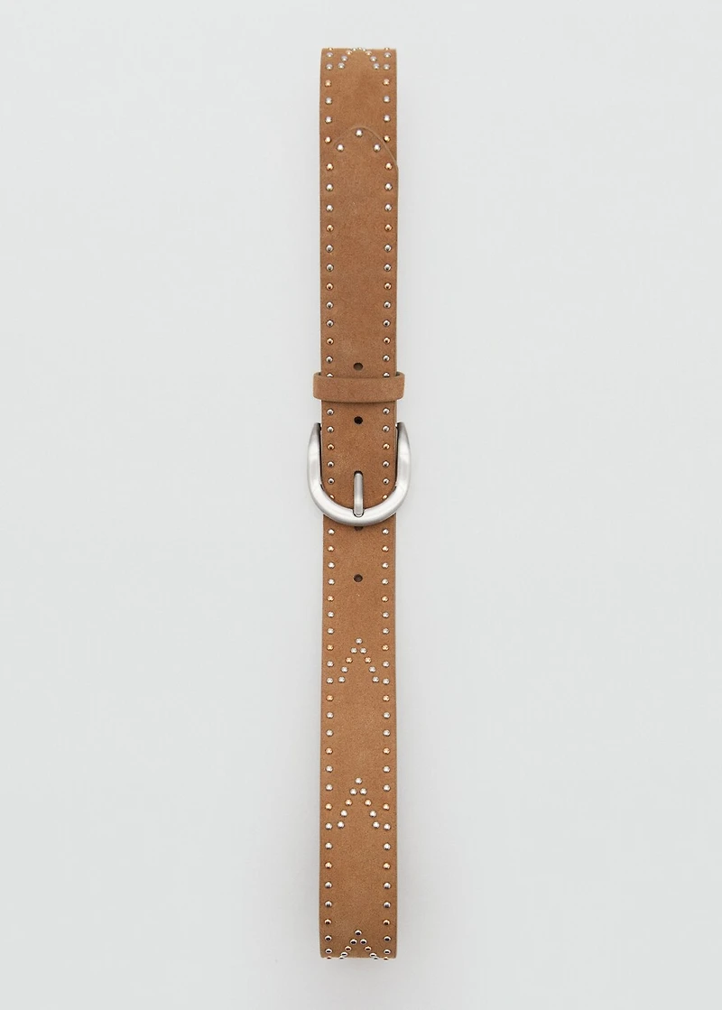 Suede belt with studs
