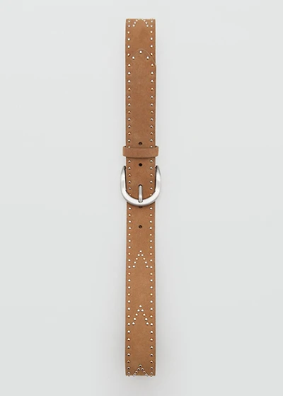 Suede belt with studs