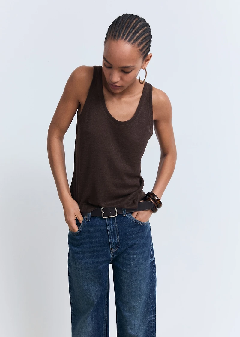 Linen top with sleeves