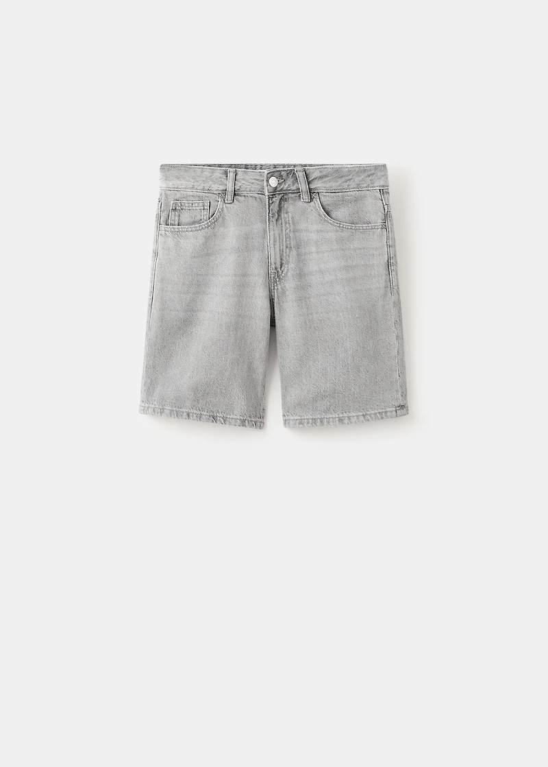 Cotton denim shorts