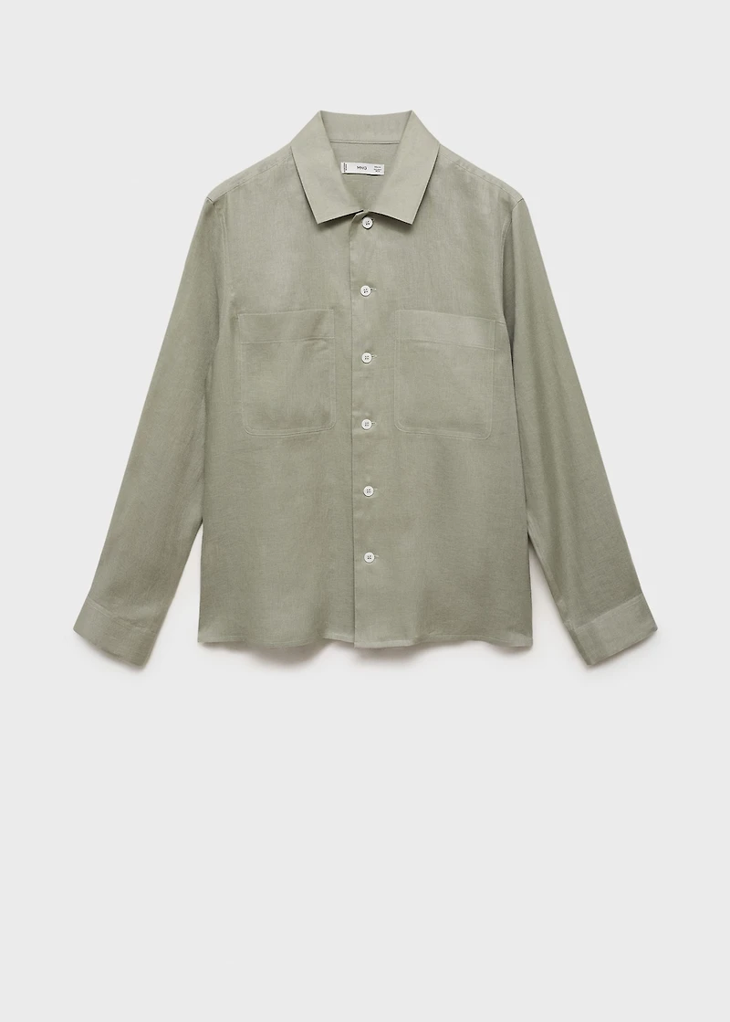 100% linen lightweight overshirt