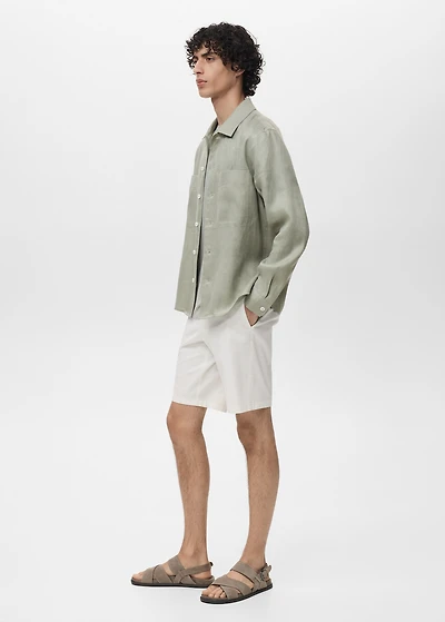 100% linen lightweight overshirt