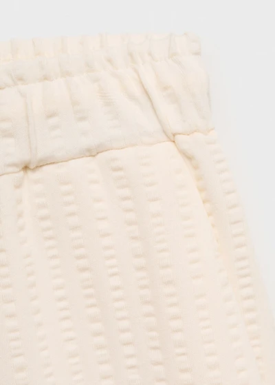 Cotton seersucker bermuda shorts with drawstring