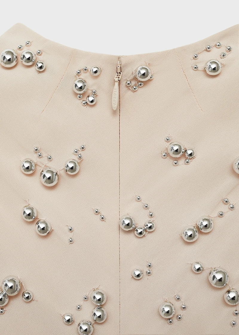 Long dress with embroidered spheres