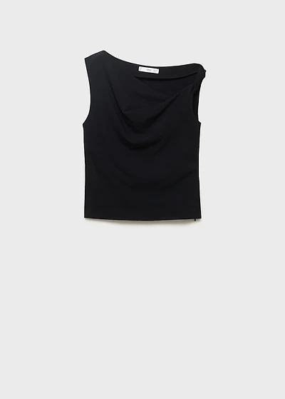 Asymmetrical draped top with straps