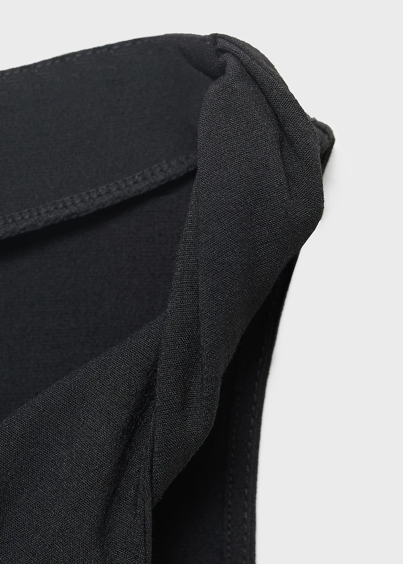 Asymmetrical draped top with straps