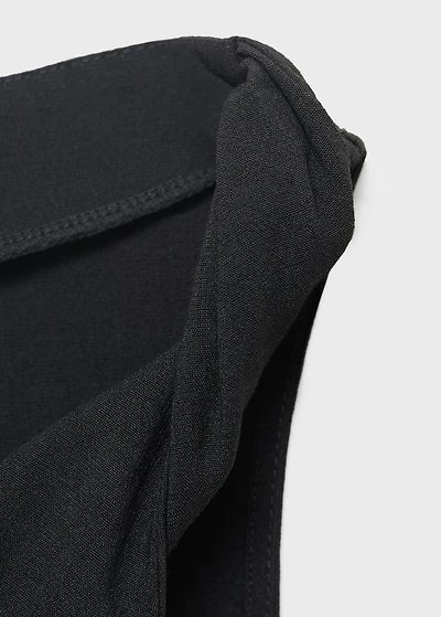 Asymmetrical draped top with straps