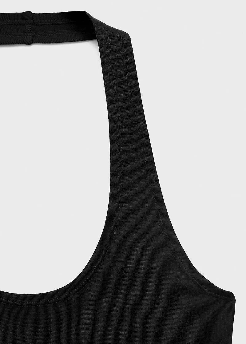 Halter-neck ruffle dress