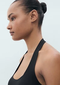 Halter-neck ruffle dress