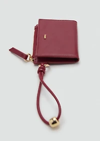 Faux-leather purse with zip