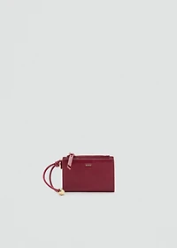 Faux-leather purse with zip