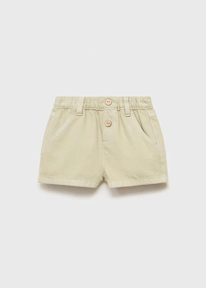 Denim-effect cotton shorts