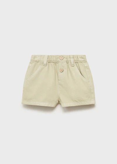 Denim-effect cotton shorts