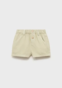 Denim-effect cotton shorts