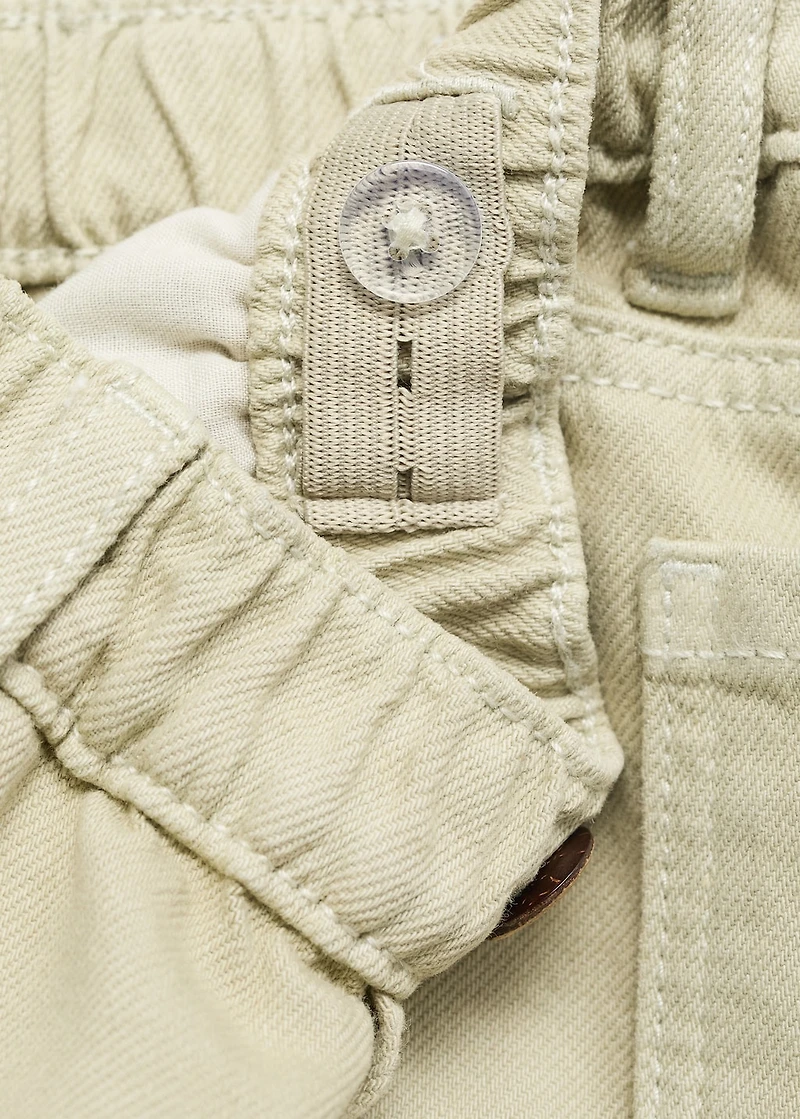 Denim-effect cotton shorts