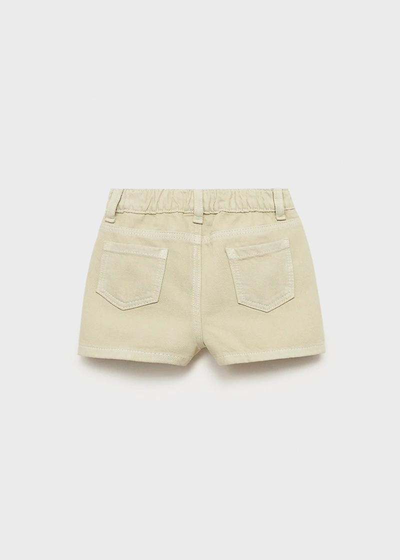 Denim-effect cotton shorts
