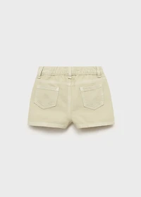Denim-effect cotton shorts