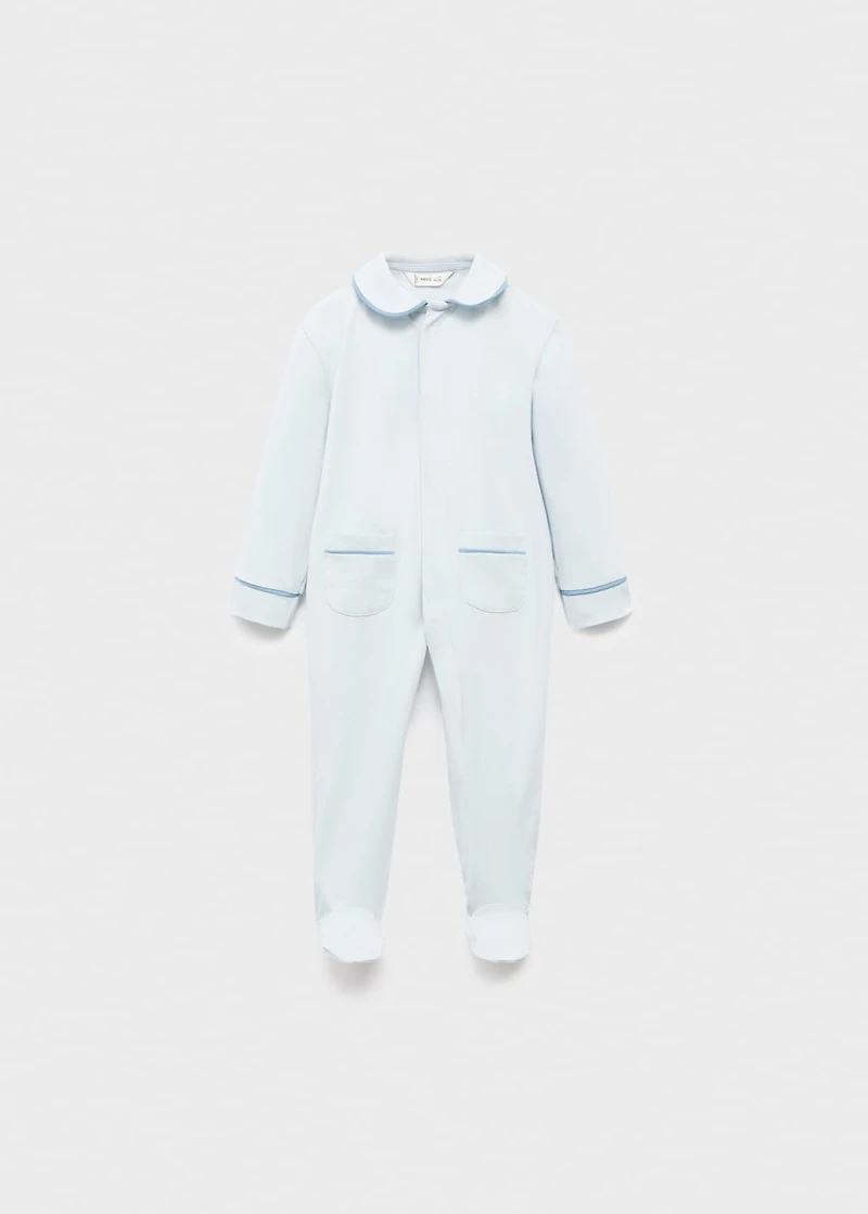 Baby-neck pajamas with pockets