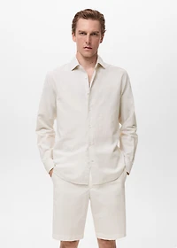 Cotton linen-blend shirt