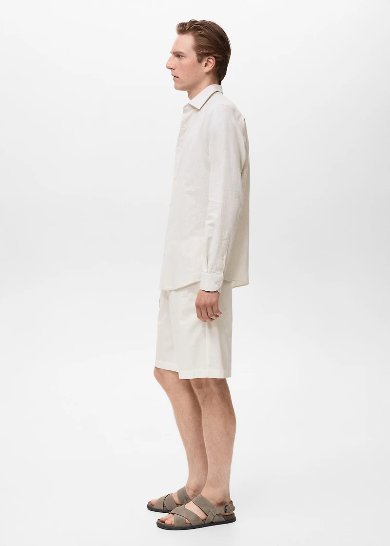 Cotton linen-blend shirt