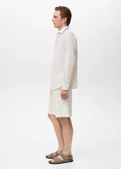 Cotton linen-blend shirt