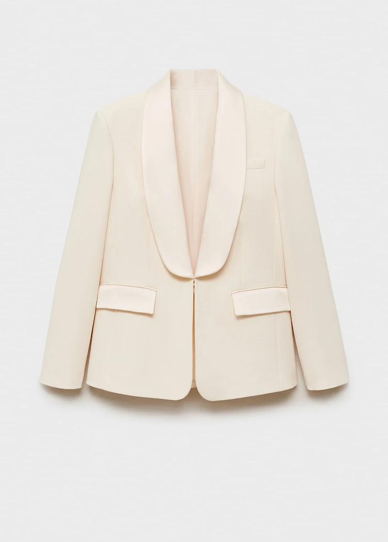 Suit blazer with satin lapels