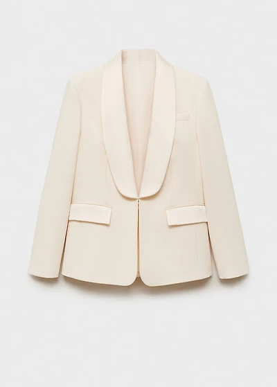 Suit blazer with satin lapels